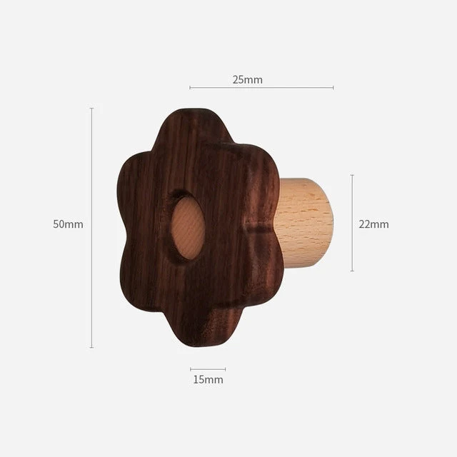 Porte Manteau Mural Bois Fleur Bicolore