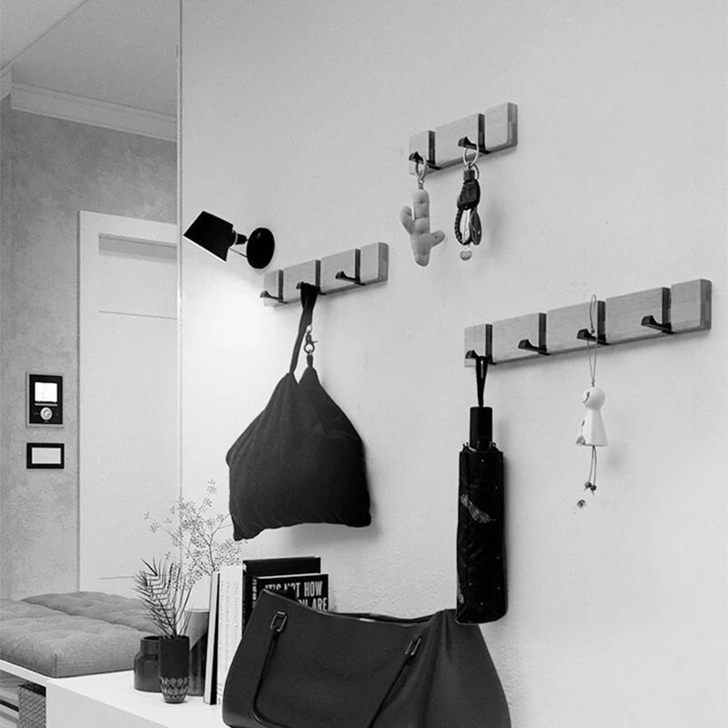 Porte Manteau Mural Bois Gris