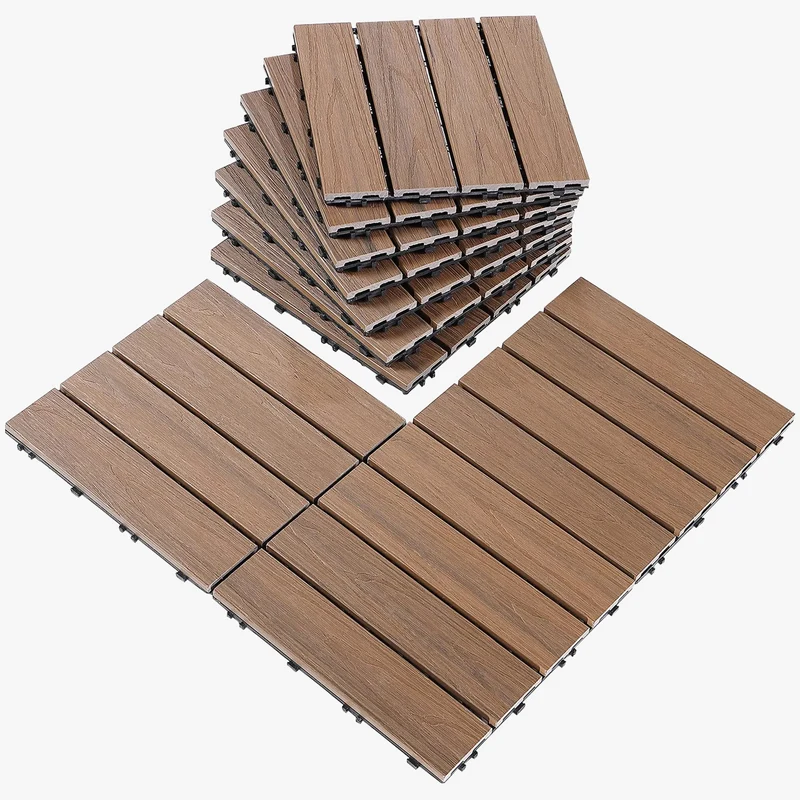 Dalle clipsable bois terrasse balcon extérieur 30cm