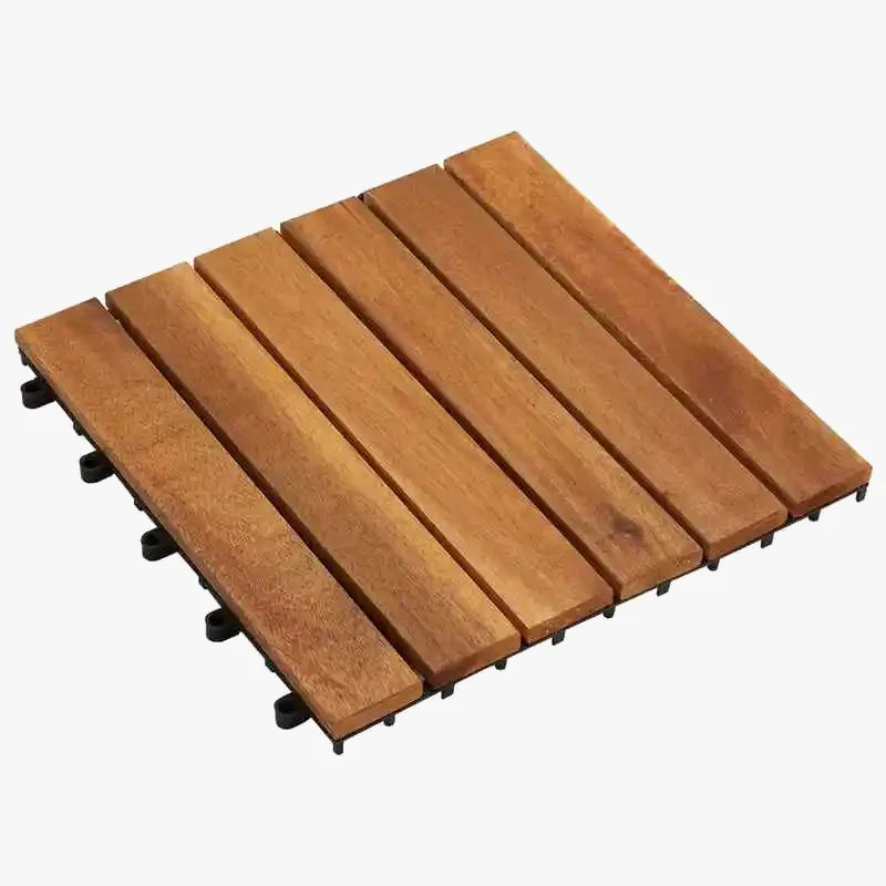 Ensemble dalles terrasse bois massif motif vertical clips