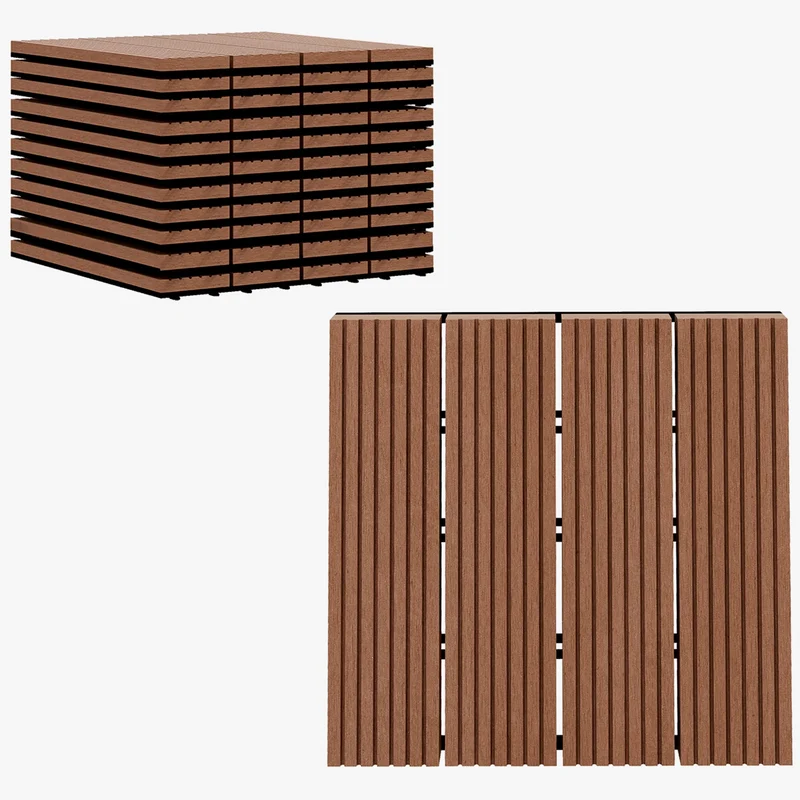 Dalles clipsables sol extérieur antidérapantes 30x30 cm