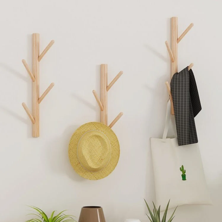 Patère Murale Bois de Bambou en forme d'Arbre
