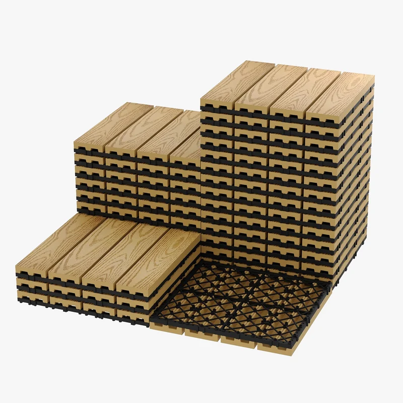 Dalles terrasse clipsables composite 30x30 résistantes extérieur