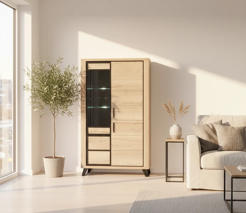 Buffet haut bois pieds métal noir - Rosa