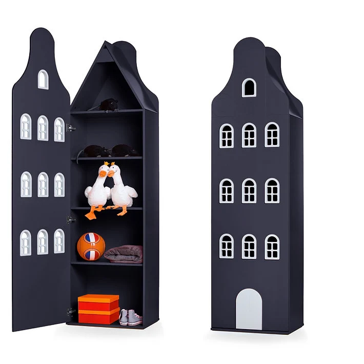 Voici une robe palazzo bleu hollandais pour enfant.