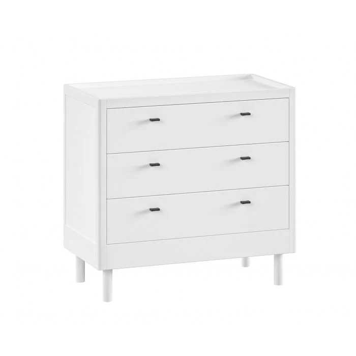 Commode FORREST en hêtre blanc – 3 tiroirs Vipack