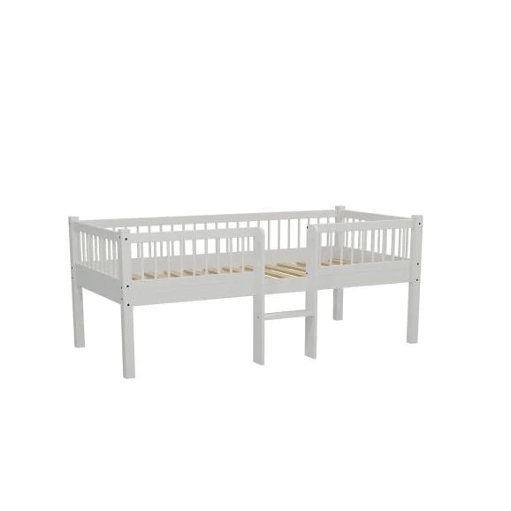 Lit mezzanine FORREST avec échelle 90x200 cm Hêtre blanc Vipack