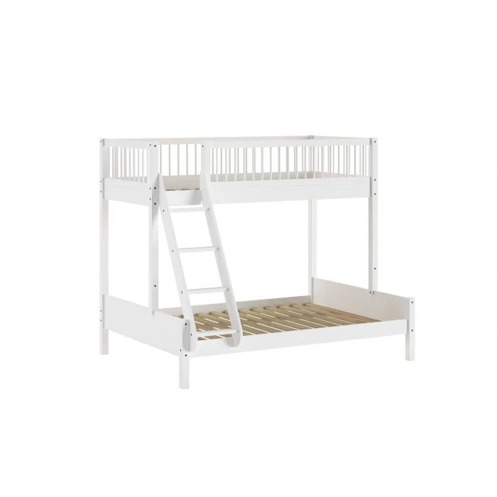 Lit superposé familial FORREST 140x200 cm + 90x200 cm Hêtre blanc Vipack