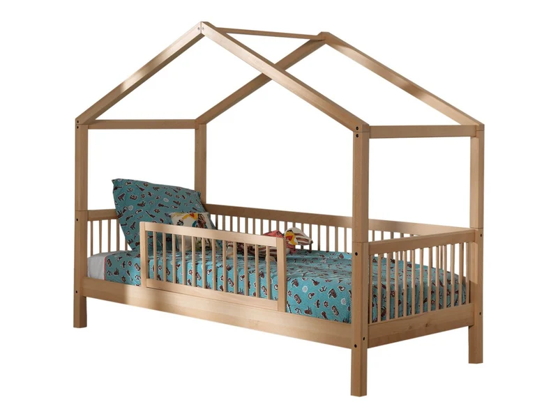 Lit cabane en hêtre Vipack Forrest 90x200 cm