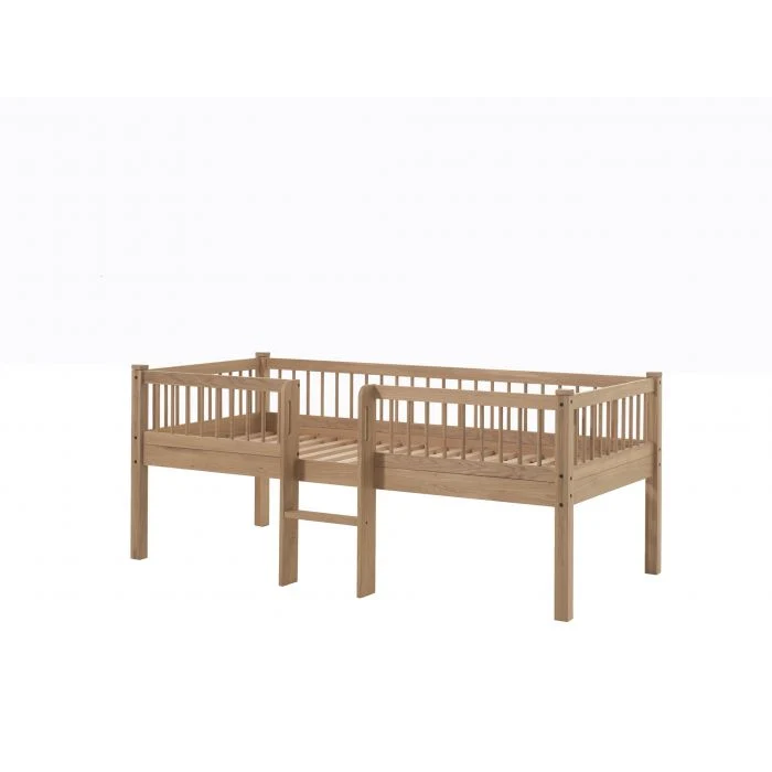 Lit mezzanine bas avec échelle FORREST 90x200 cm Chêne Vipack