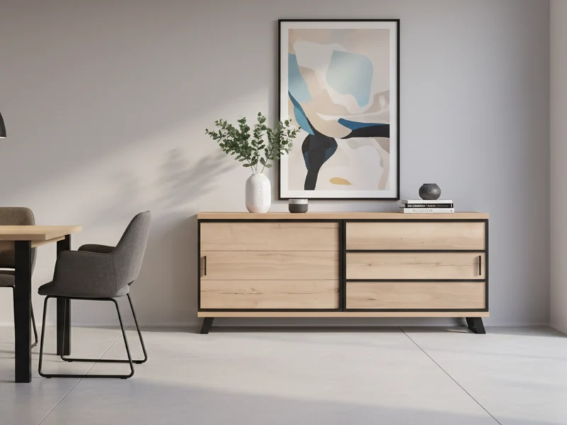 Buffet bois moderne à portes coulissantes - Rosa