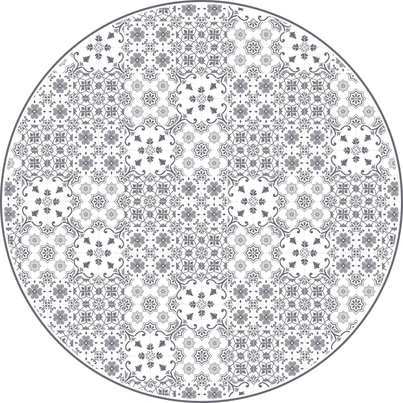 Tapis rond en vinyle anthracite 98x98cm