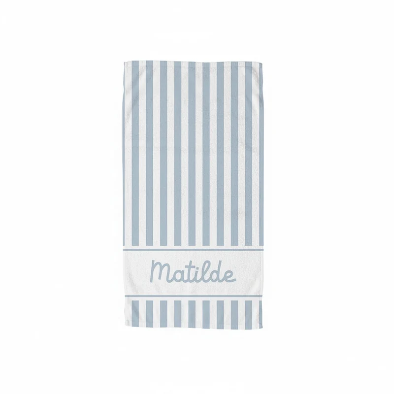 Serviette de plage rayée personnalisée - Plusieurs tailles et couleurs disponibles