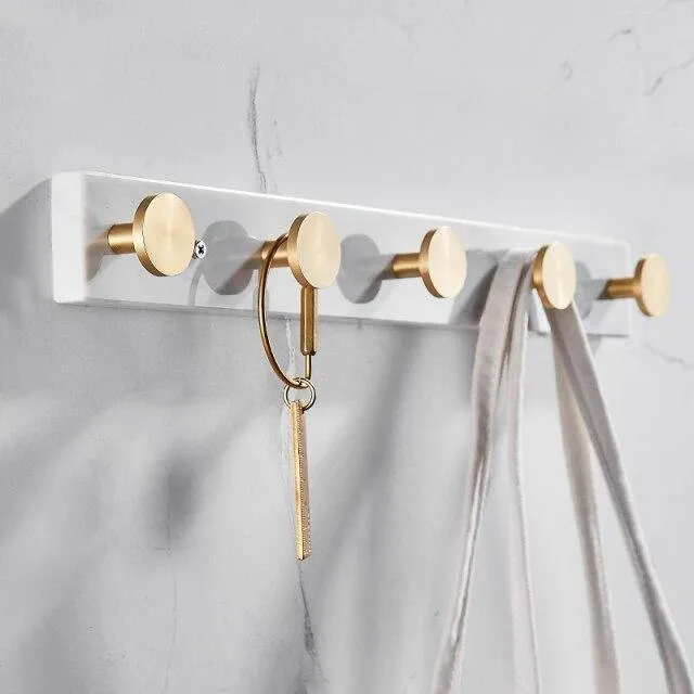Porte Manteau Mural Design Blanc Marbré
