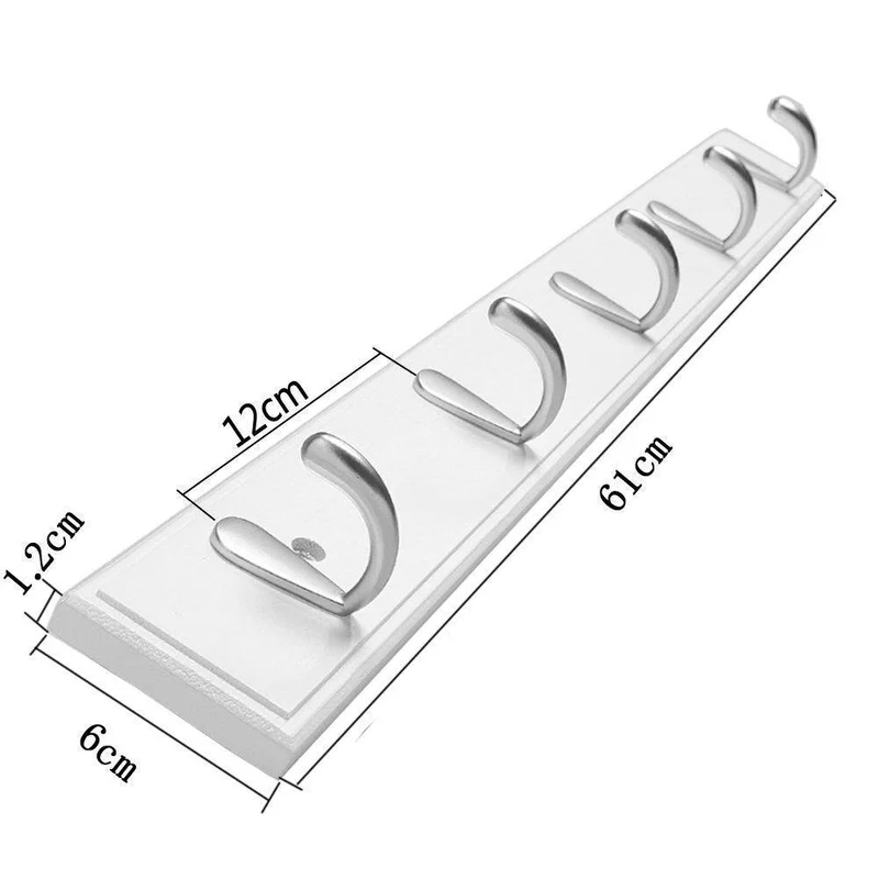 Porte Manteau Mural Bois et Blanc