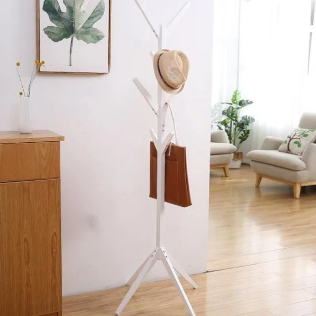 Porte Manteau Bois Arbre Blanc