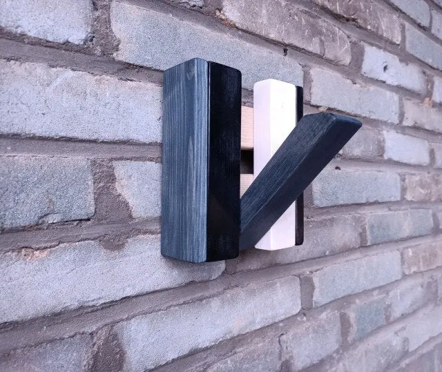 Porte Manteau Mural Bois Bleu