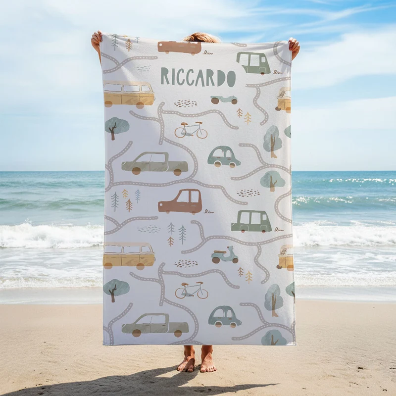 Serviette de plage personnalisée pour road trip