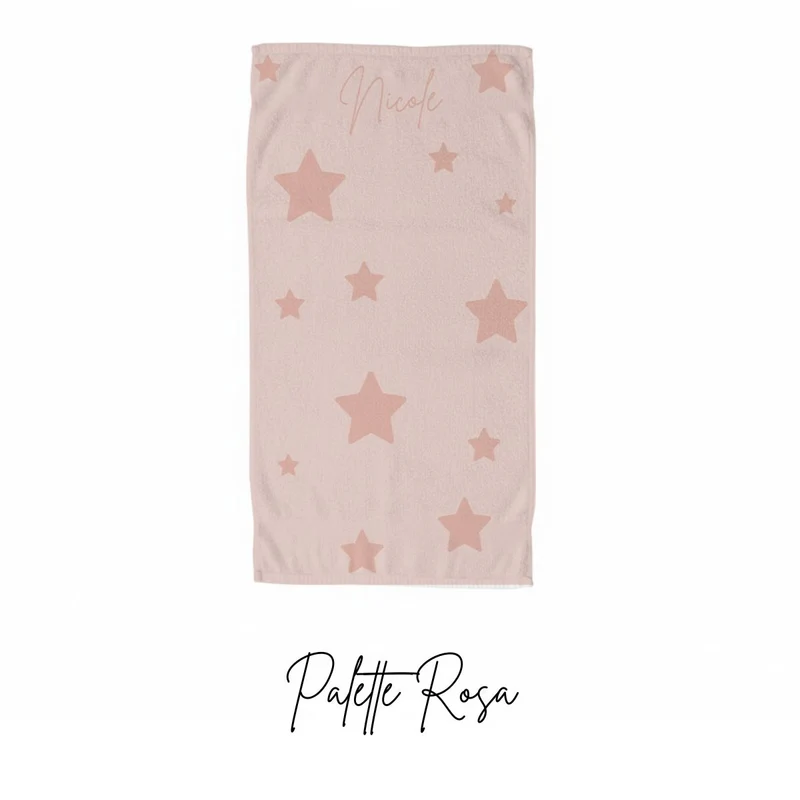 Serviette de plage personnalisée pour filles avec étoiles - Plusieurs couleurs disponibles