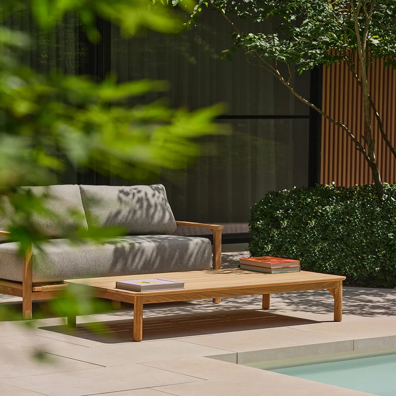 Table basse de jardin en teck massif 170 cm
