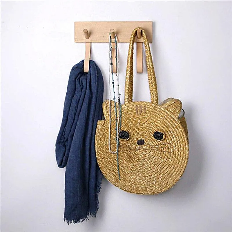 Porte Manteau Mural Bois Naturel