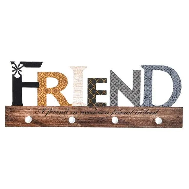 Porte Manteau Mural Bois Lettre