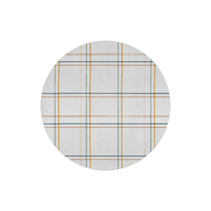 Tapis rond à carreaux colorés