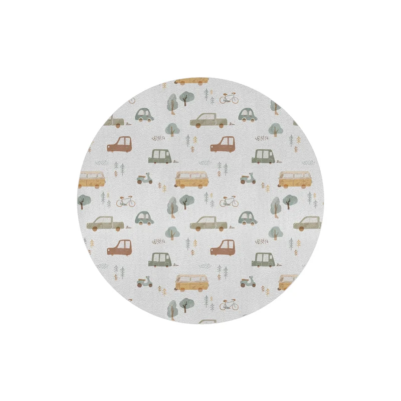 Tapis rond de voyage - Nom personnalisable