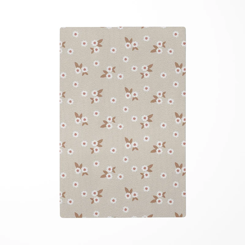 Tapis de jeu beige à motifs floraux - Plusieurs tailles disponibles