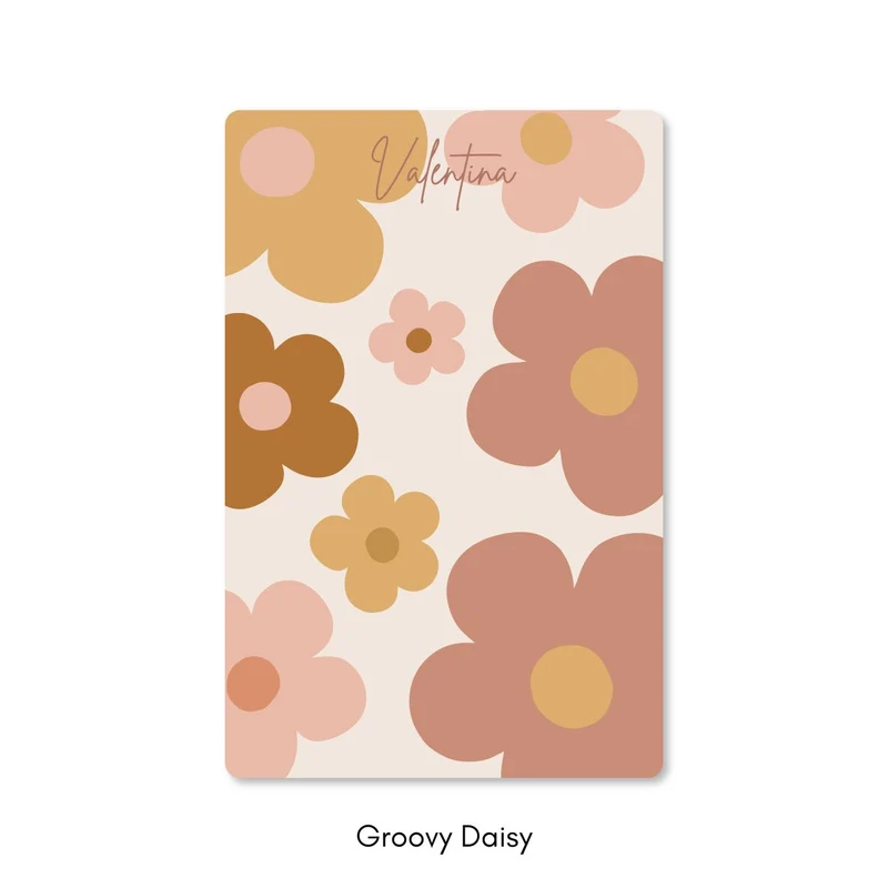 Tapis à marguerites pour chambre de fille - Plusieurs couleurs et tailles disponibles - Prénom personnalisable