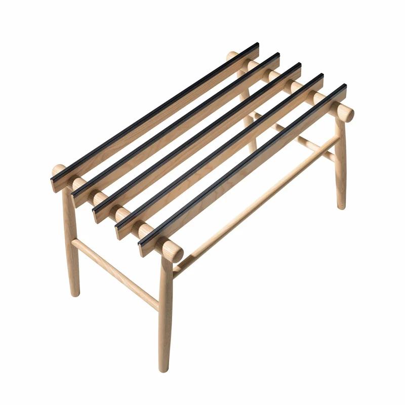 Luggage Stand LODI Natural Ash Wood - by Giulio Iacchetti and Alessandro Stabile