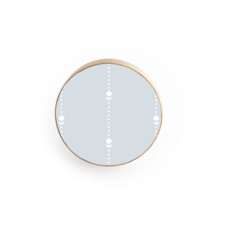 Poignée de porte en bois avec motif rose à pois - Plusieurs couleurs disponibles