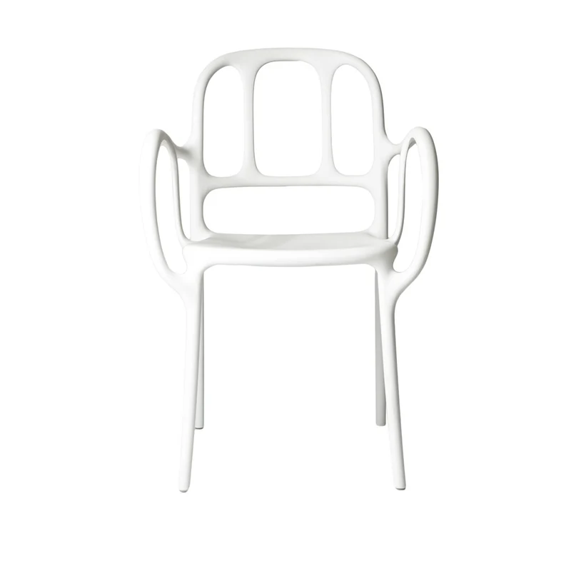 Outdoor Stackable Armrest Chair MILÀ by Jaime Hayon for Magis