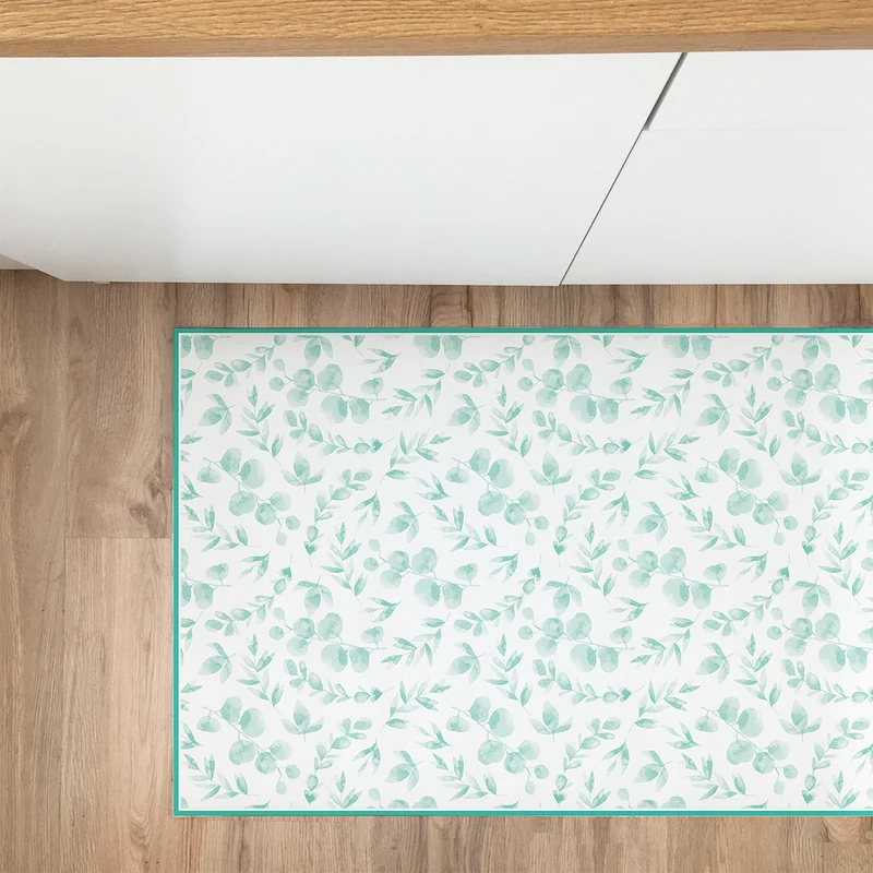 Tapis en vinyle 98 x 148 cm Turquoise aquarelle