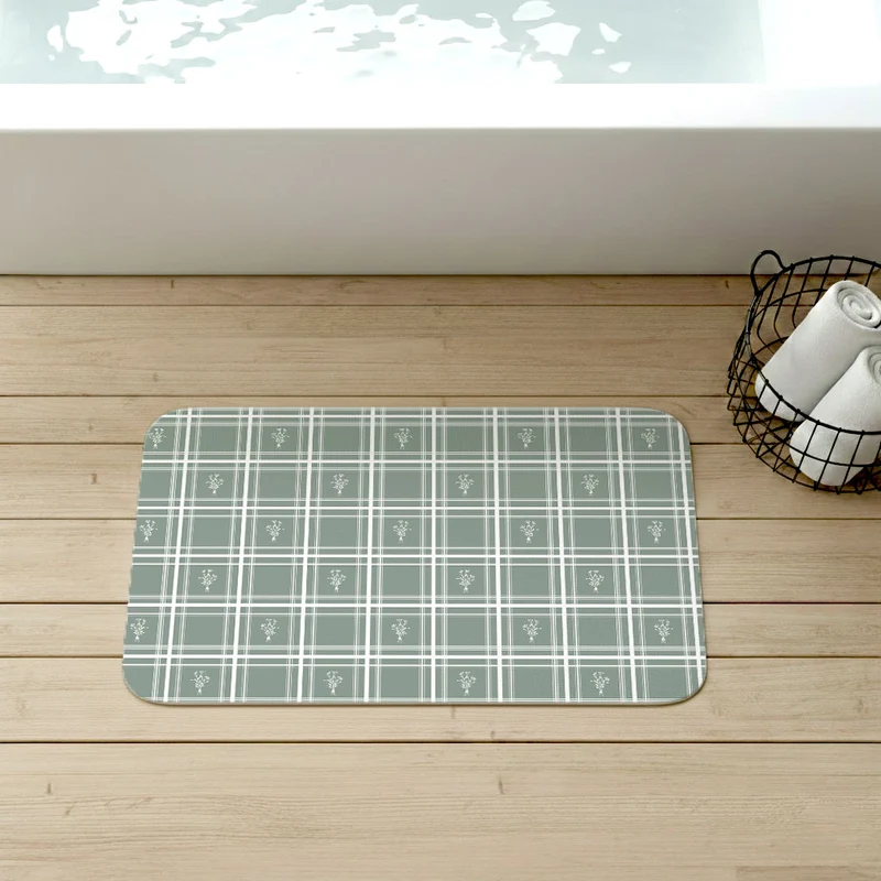 Tapis de bain antidérapant à rayures pétales - Plusieurs couleurs et tailles disponibles
