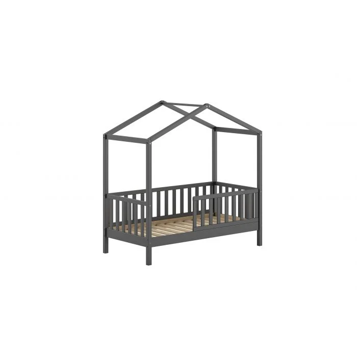 Lit cabane pour enfants DALLAS 70 x 140 cm Anthracite Jaxx