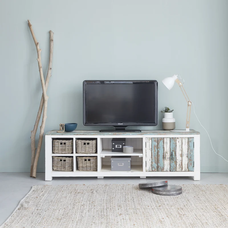Meuble TV en bois recyclé massif 180 cm