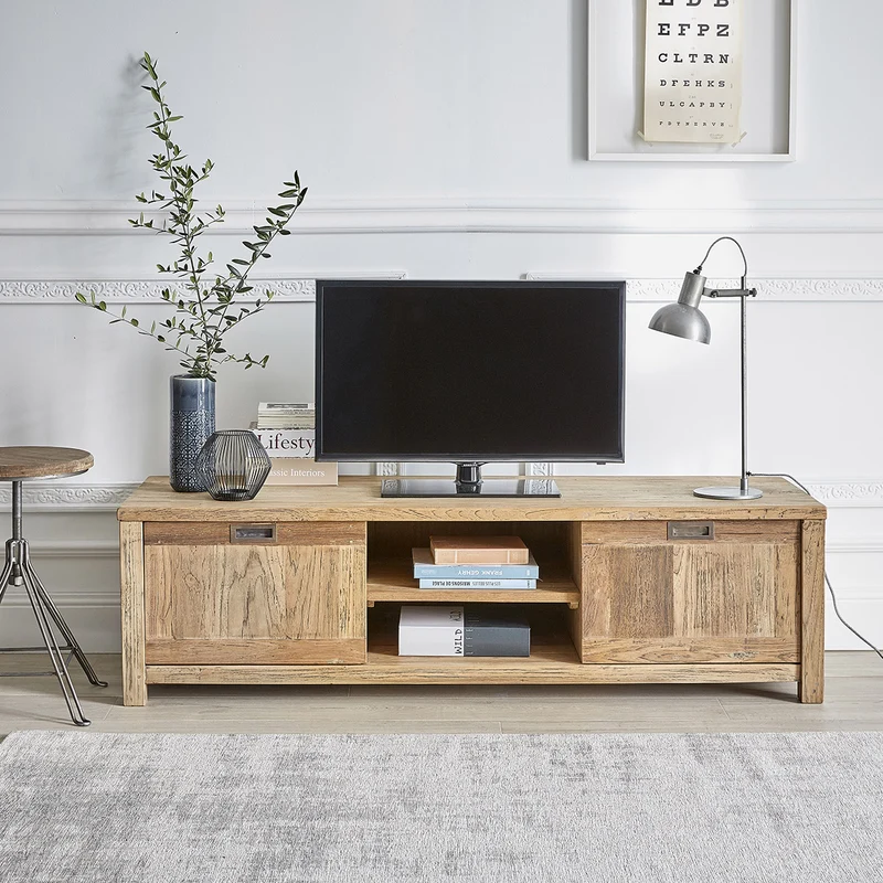 Meuble TV en teck massif recyclé 160 cm
