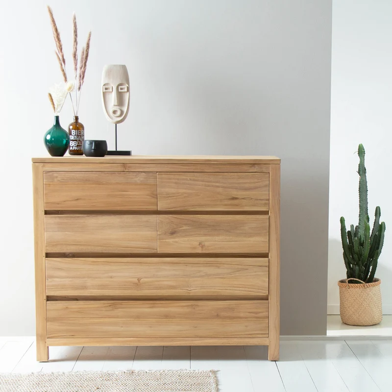 Commode en teck massif 120 cm