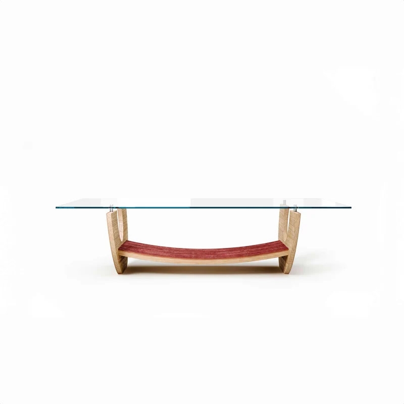 Wood and Glass Coffee Table TREVI by Winetage