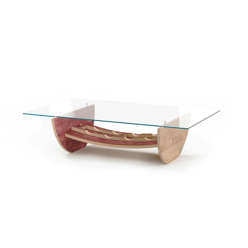 Wine Rack Coffee Table from Wine Barrels - CANAI by Winetage