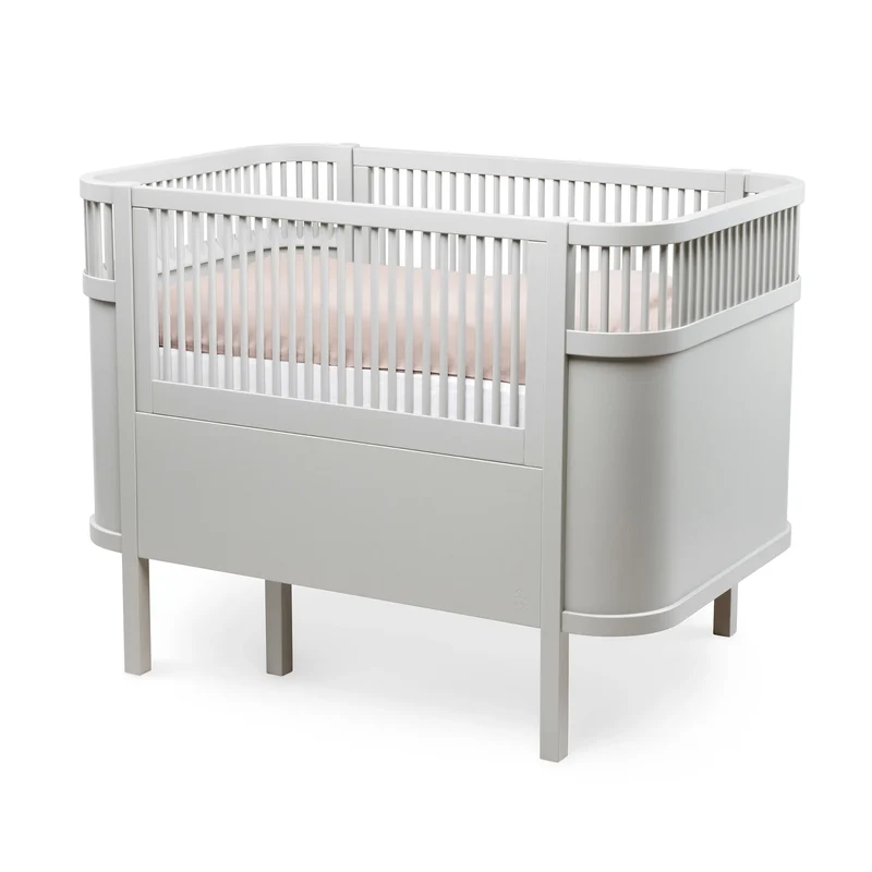 Lit bébé convertible Sebra gris pierre