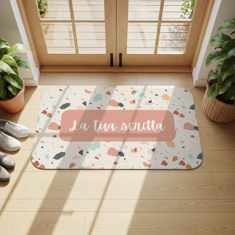 Tapis de terrasse rose - Plusieurs tailles disponibles - Texte personnalisable
