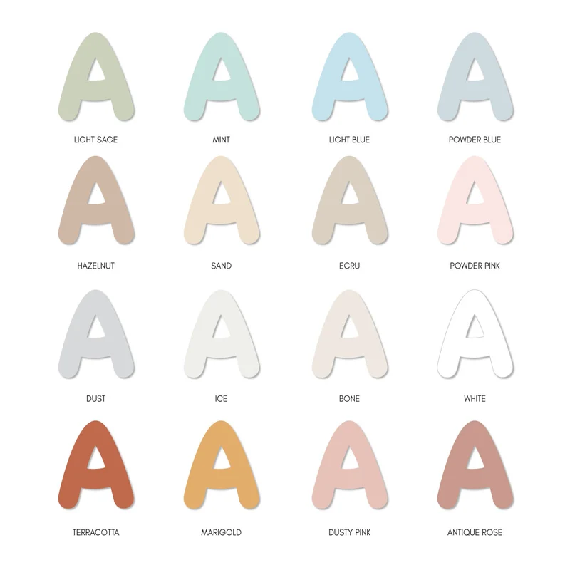 Lettres magnétiques de l'alphabet - Plusieurs couleurs disponibles