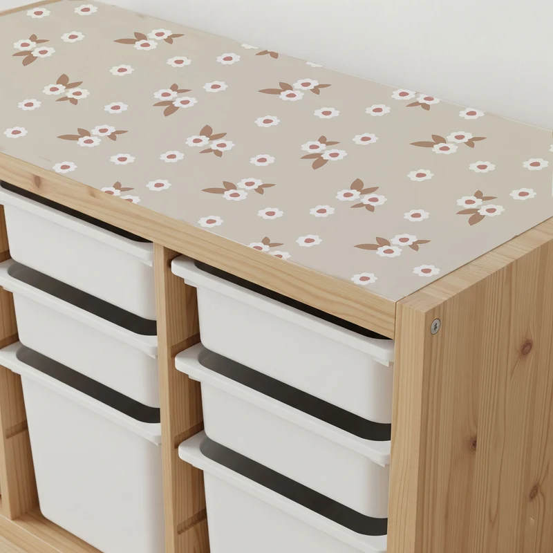 Autocollant floral beige pour haut