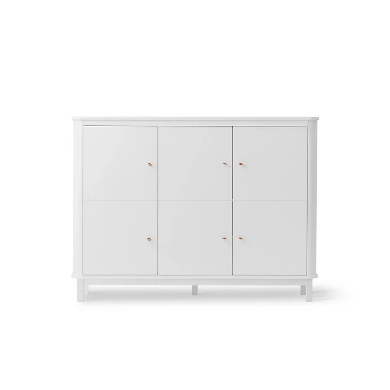 Armoire à plusieurs placards avec 3 portes en bois blanc Oliver Furniture