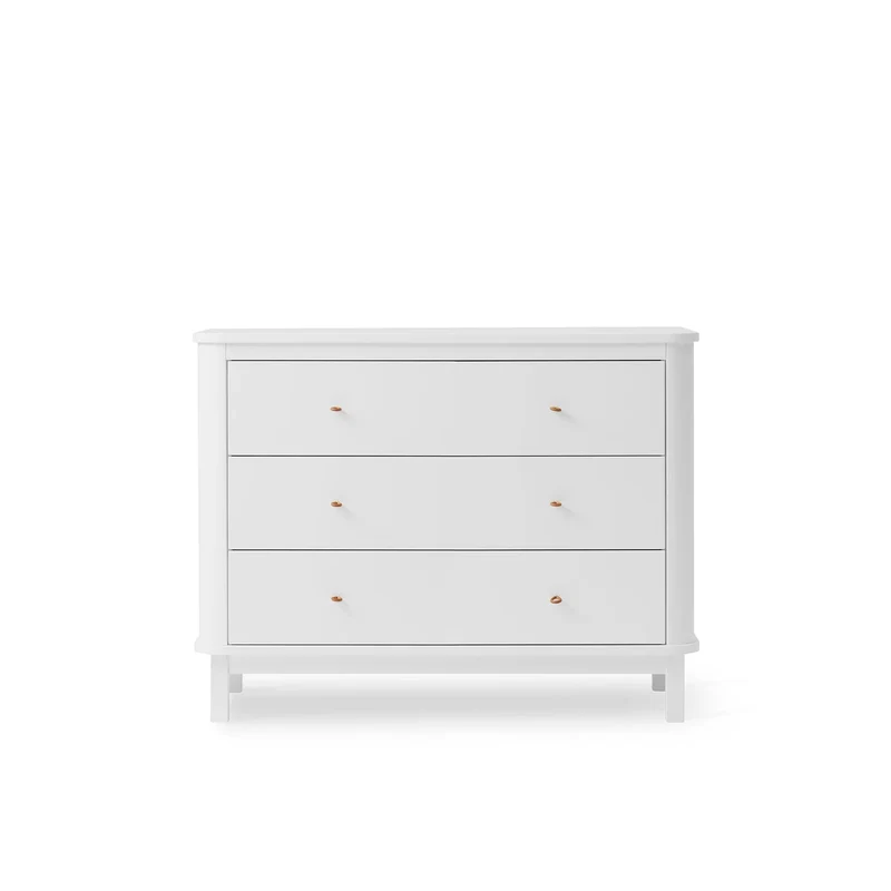 Commode à 3 tiroirs en bois blanc Oliver Furniture (barrière en option)