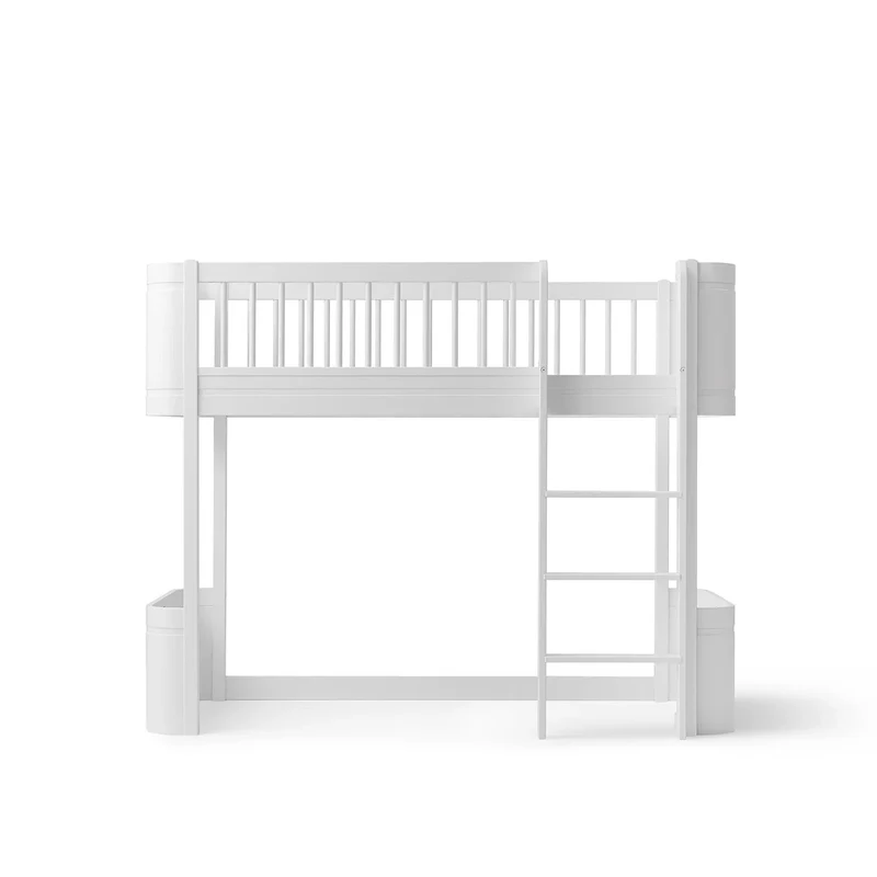 Lit mezzanine bas Oliver Furniture Wood Mini + blanc