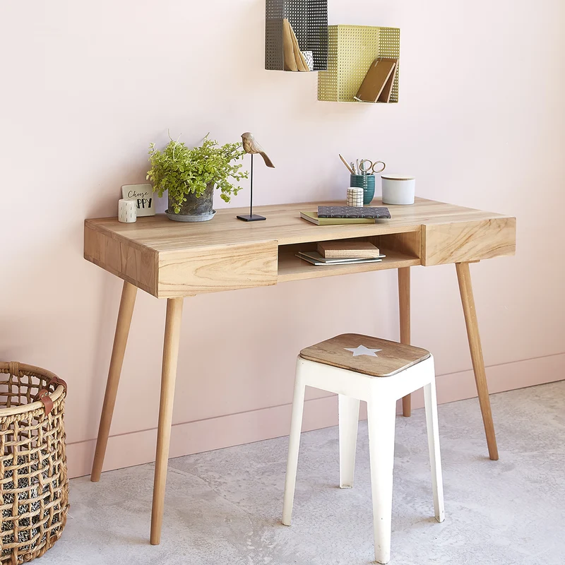 Bureau en teck massif 120 cm