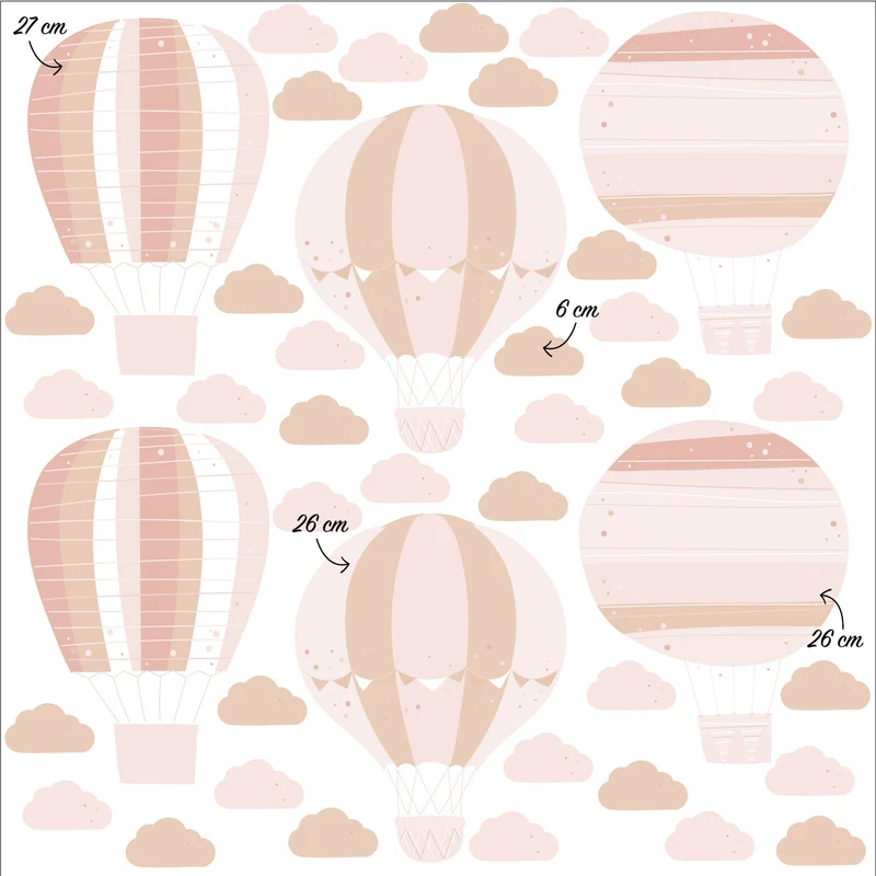 Stickers muraux montgolfières - Plusieurs couleurs disponibles